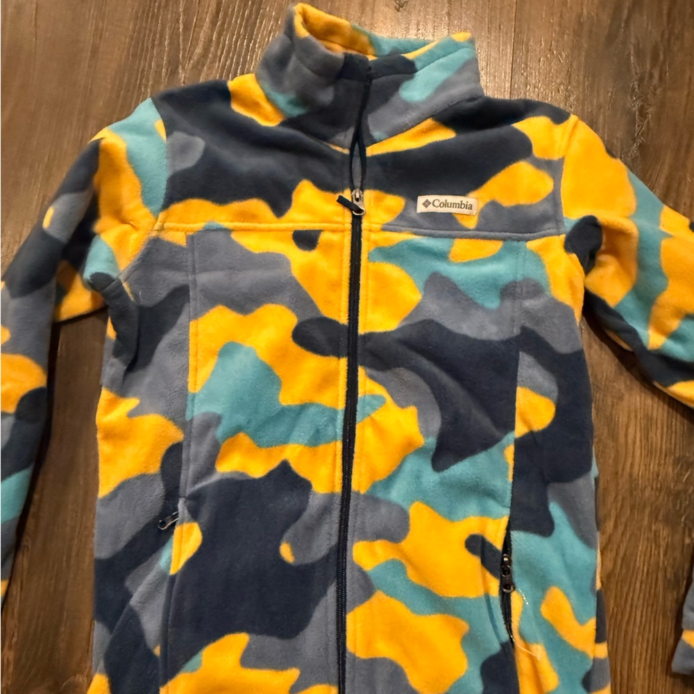 Columbia Kids' Puffer Jacket - Blue and Yellow Camo